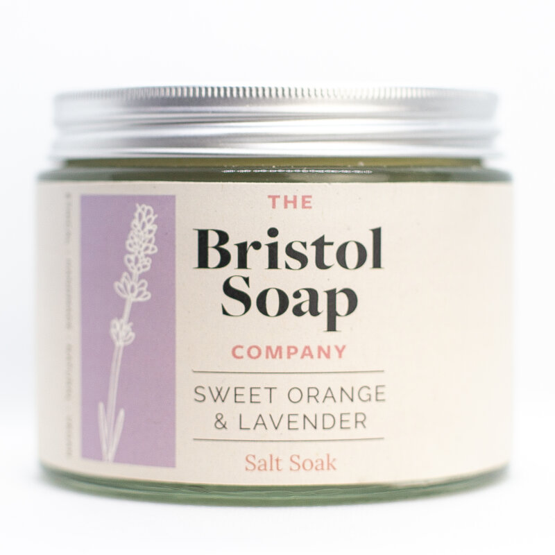 Sweet Orange and Lavender Salt Soak (225g) by The Bristol Soap Company