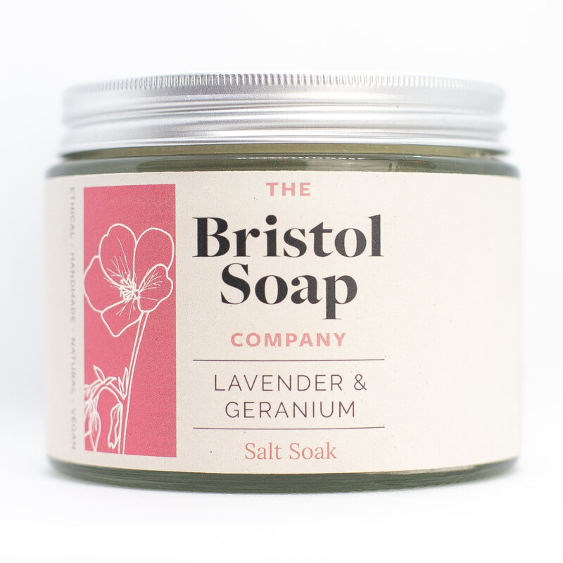Lavender and Geranium Salt Soak (450g) by The Bristol Soap Company