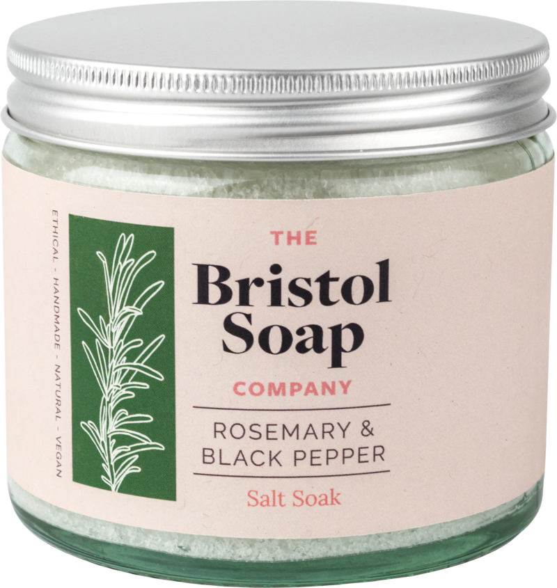 Rosemary and Black Pepper Salt Soak 225g by The Bristol Soap Company
